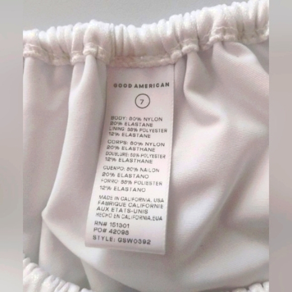 Good American Foiled Tiny Ties Bikini Bottom in Metallic White. Size 7 - Picture 7 of 13